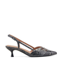 Grey Snake Print Leather