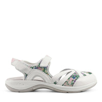 White Leather Floral Print