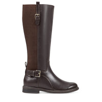 Dark Brown Leather/Elastic