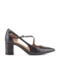 Dark Brown Croco Leather